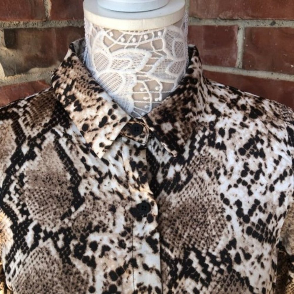 Davi & Dani Animal Python Print Shirt Dress - Picture 7 of 11